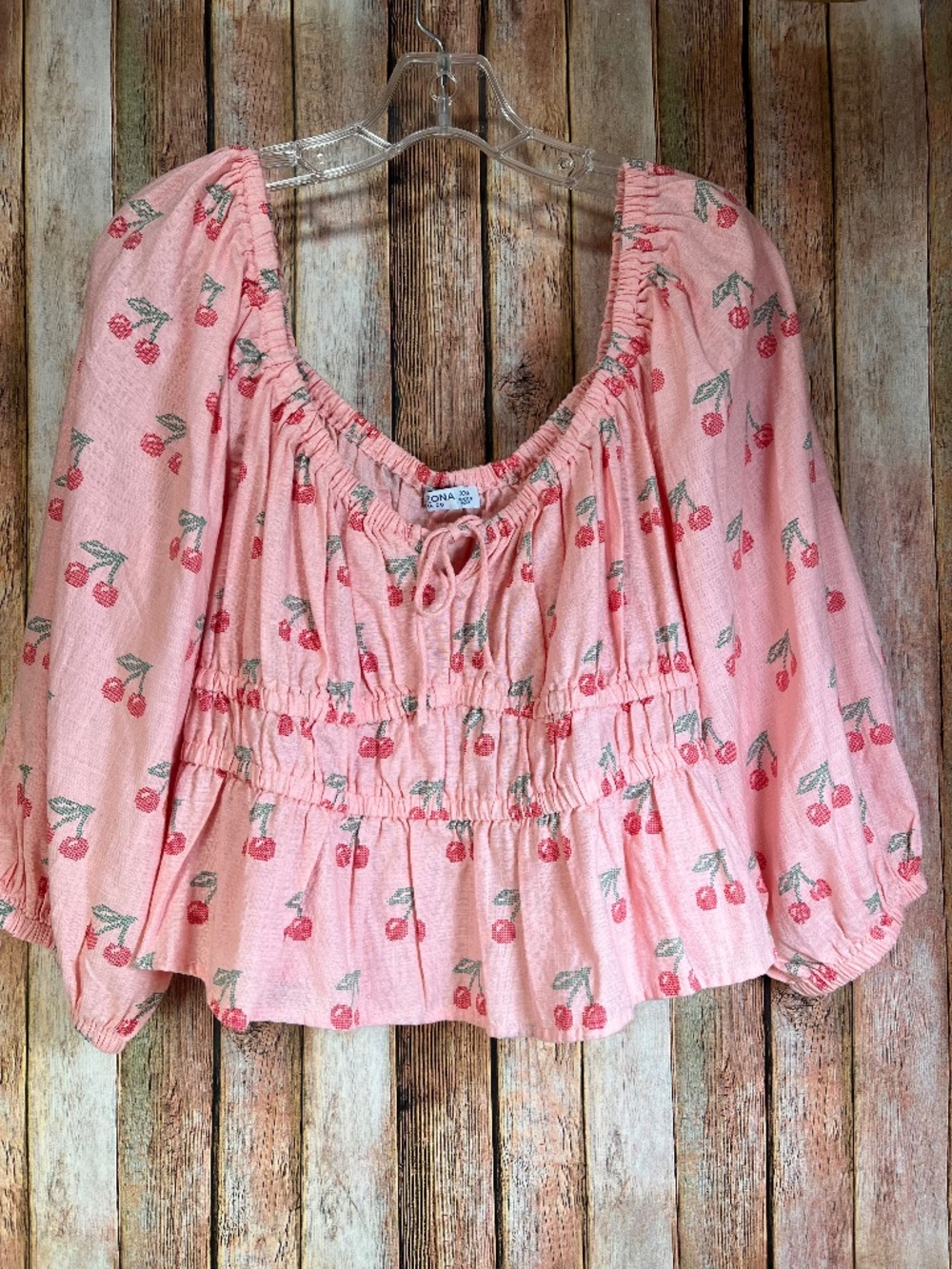 Arizona Jean Co. Cherry Print Pink Crop Top Junior Size XXL